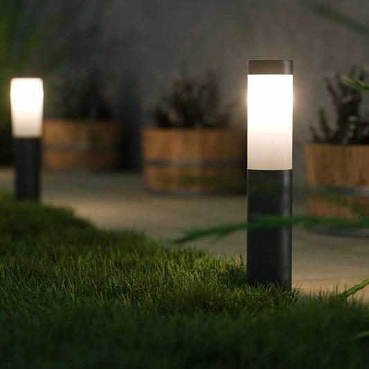 London Solar Post Lights Charcoal