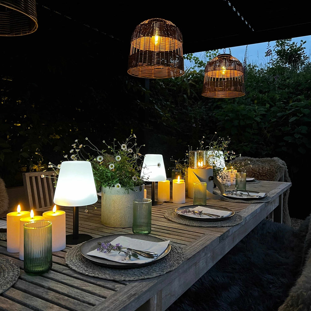 x3 Solar Table Lamps x6 LED Outdoor Candles Pack