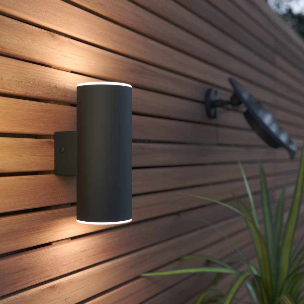 x6 Anthracite Chester Up & Down USB Solar Wall Lights